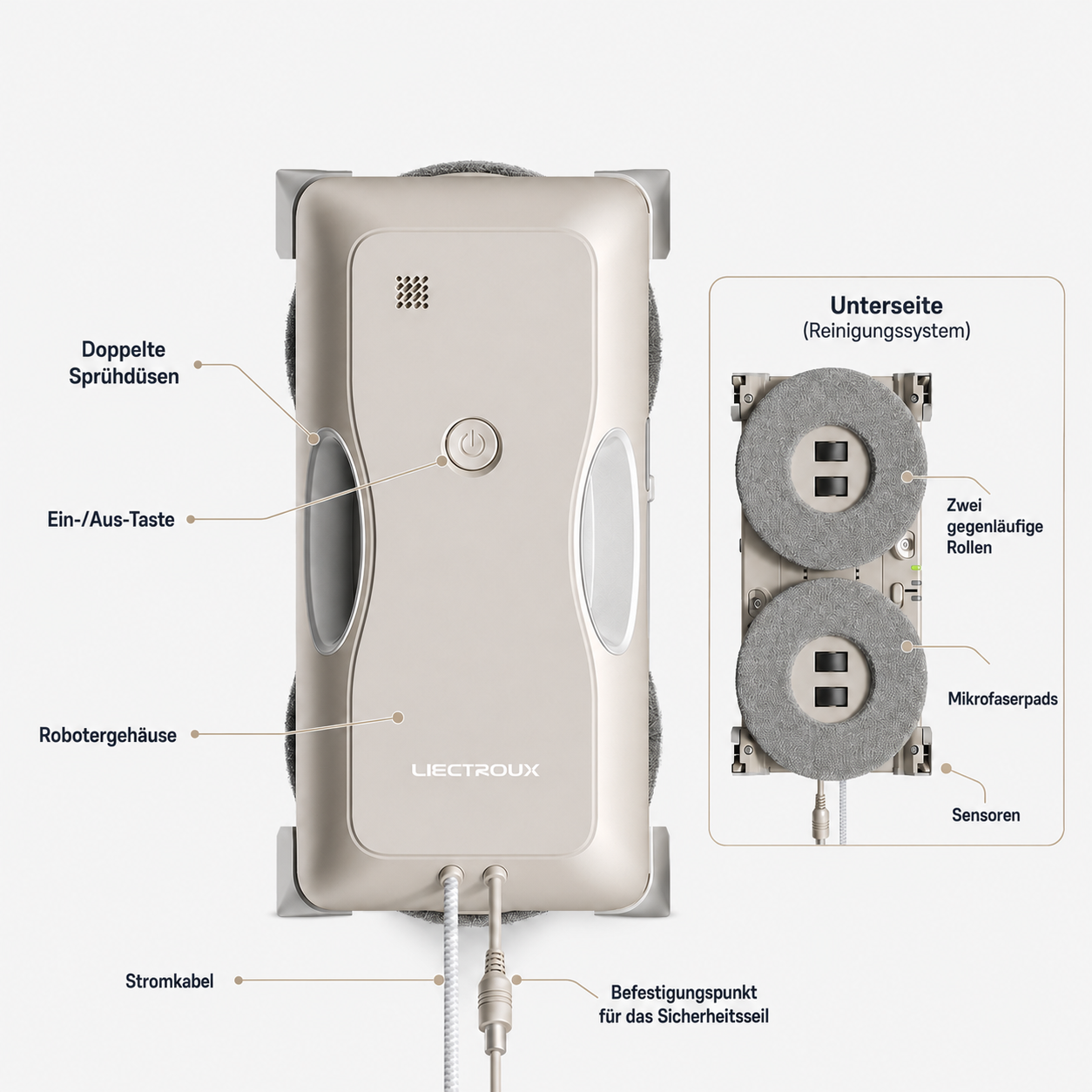 Fensterputzroboter Liectroux Doppelspray – 120 ml